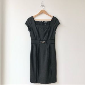 White House Black Market Cap Sleeve Buckle Sheath Dress - Size 6